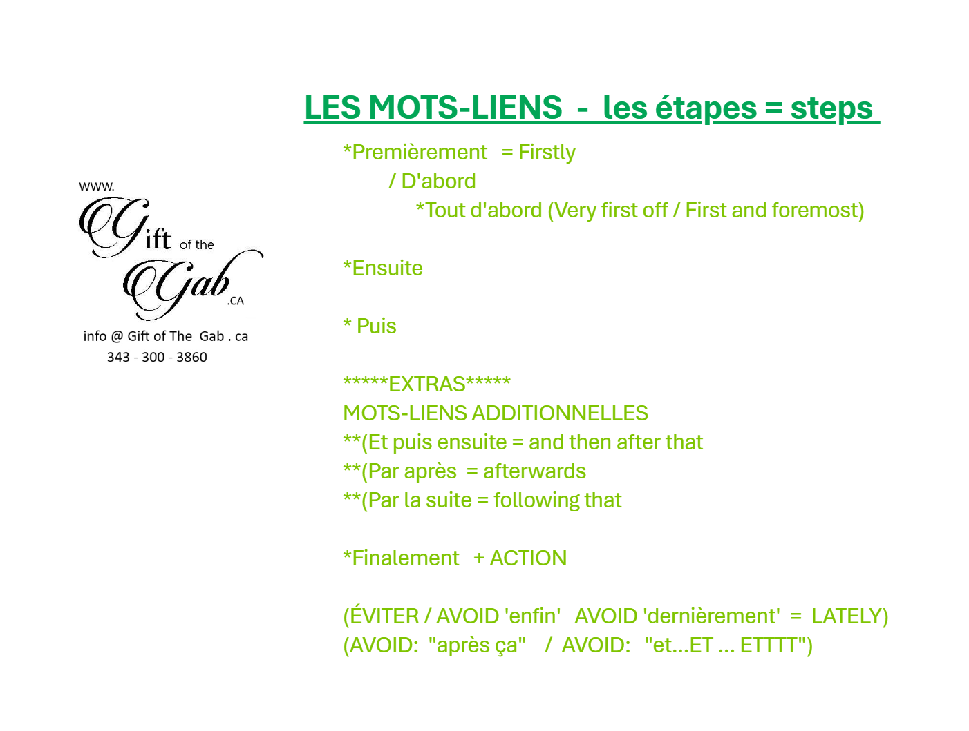 Les Mots-Liens Vocabulaire PRÉCIS